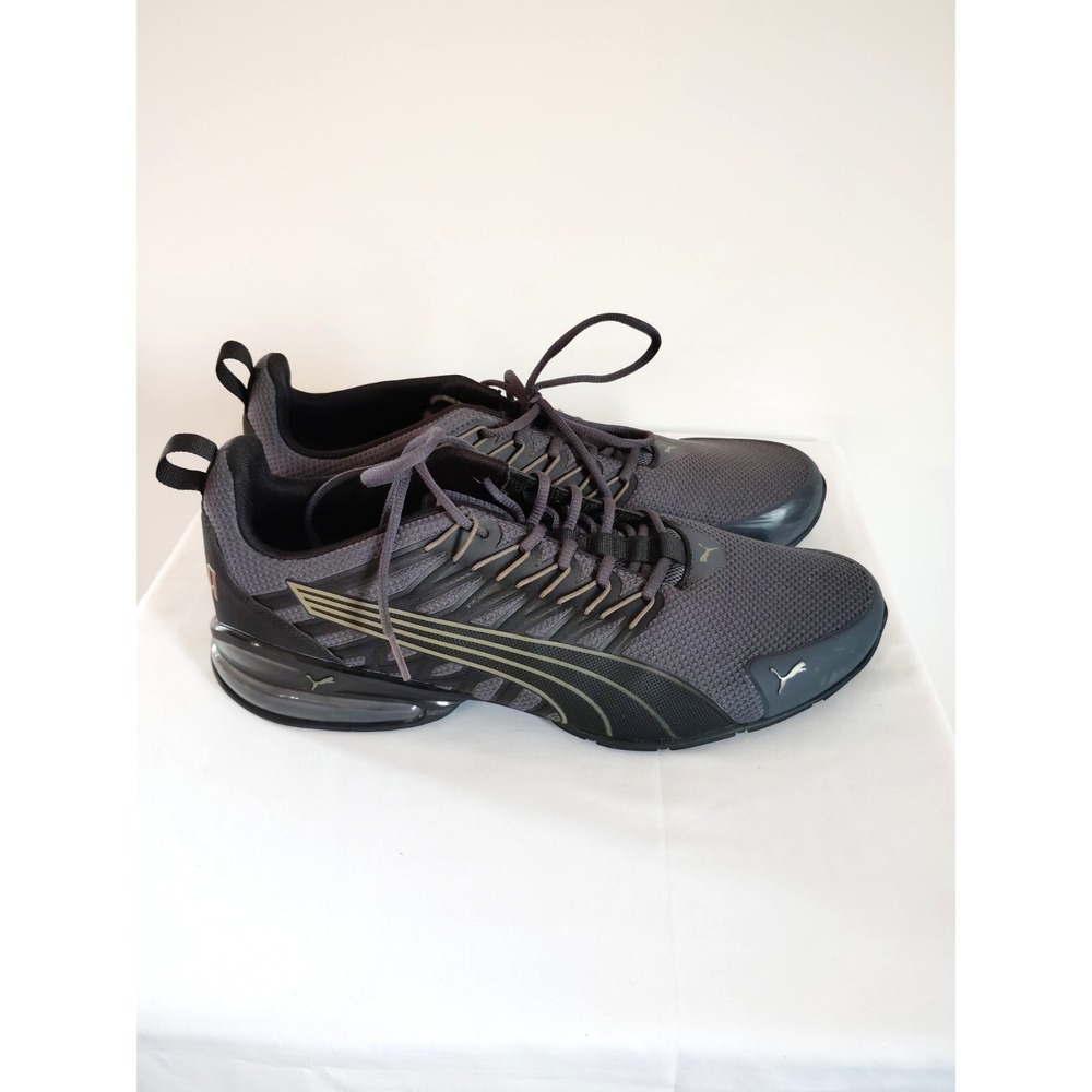 Puma Voltaic Evo 379601‑10 Gray Black Gold Air Cushion Athletic Sneakers Men 13
